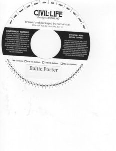 The Civil Life Brewing Co LLC Baltic Porter September 2016