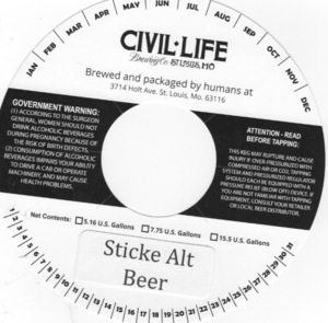 The Civil Life Brewing Co LLC Sticke Alt Beer