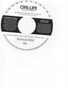 The Civil Life Brewing Co LLC Festival Mild Ale September 2016