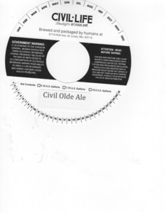The Civil Life Brewing Co LLC Civil Olde Ale September 2016