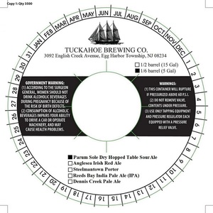 Tuckahoe Brewing Company Parum Sole Dry Hopped Table Sour Ale September 2016