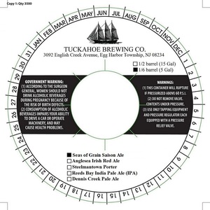 Tuckahoe Brewing Company Seas Of Grain Saison Ale September 2016