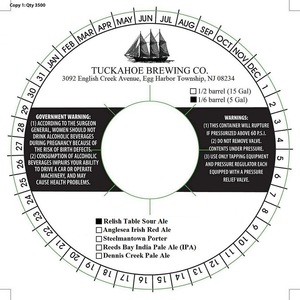 Tuckahoe Brewing Company Relish Table Sour Ale