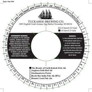 Tuckahoe Brewing Company The Beauty Of Tarth Kolsch Style Ale September 2016