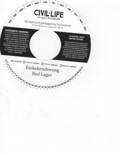 The Civil Life Brewing Co LLC Einkehrschwung Red Lager September 2016