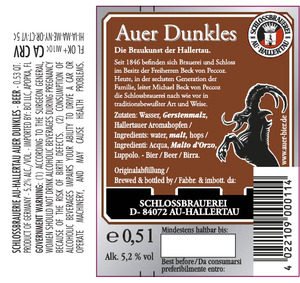 Schlossbrau Au-hallertau Auer Dunkles