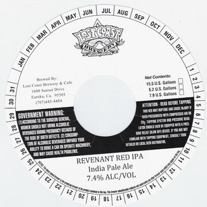 Lost Coast Brewery Revenant Red IPA September 2016