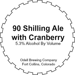 Odell Brewing Company 90 Shilling With Cranberry September 2016