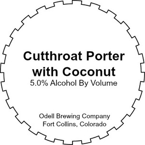 Odell Brewing Company Cutthroat Porter With Coconut