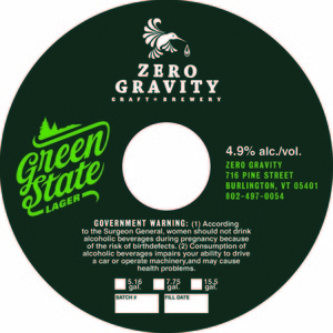 Zero Gravity Green State Lager September 2016