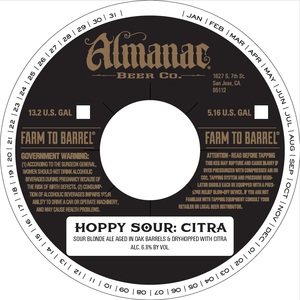 Almanac Beer Co. Hoppy Sour: Citra September 2016