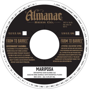 Almanac Beer Co. Mariposa