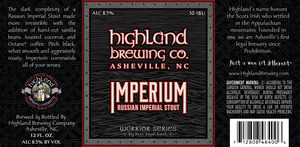 Highland Brewing Co. Imperium September 2016