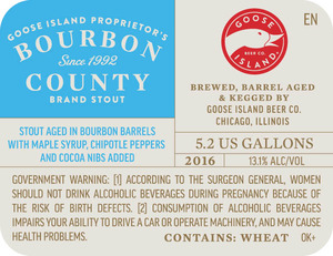 Goose Island Proprietor's Bourbon County Brand Stout September 2016