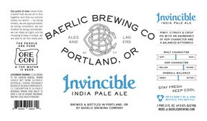 Baerlic Brewing Company Invincible IPA