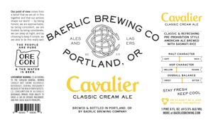 Baerlic Brewing Company Cavalier Cream Ale