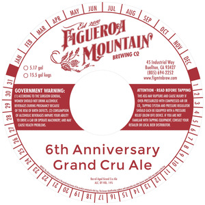 Figueroa Mountain Brewing Company 6th Anniversary Grand Cru Ale September 2016
