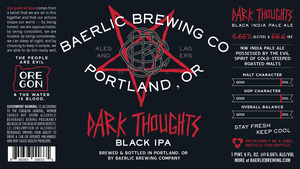 Baerlic Brewing Company Dark Thoughts Black IPA