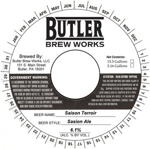 Butler Brew Works Saison Terroir September 2016