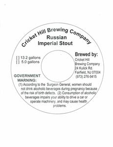 Cricket Hill Brewing Company Russian Imperial Stout