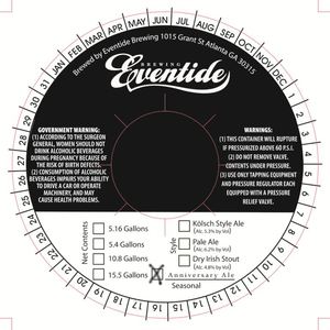 Eventide Brewing Anniversary September 2016