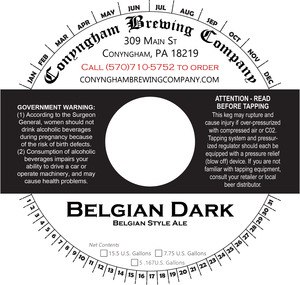 Conyngham Brewing Company Belgian Dark September 2016