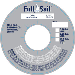 Full Sail Opa - Oatmeal Pale Ale October 2016
