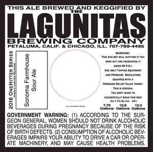 The Lagunitas Brewing Company Sonoma Farmhouse Sour October 2016