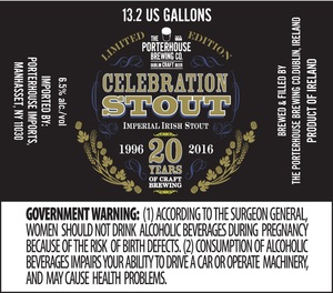 The Porterhouse Brewing Co. Celebration Stout October 2016