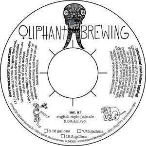 Oliphant Brewing Mr. X! October 2016