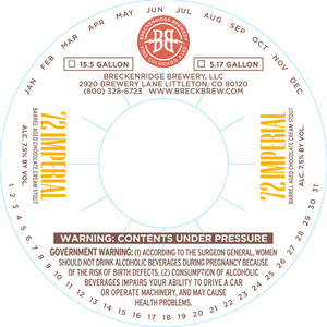 Breckenridge Brewery Barrel Aged 72 Imperial Chocolate Stout