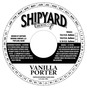 Shipyard Brewing Company Vanilla Porter October 2016