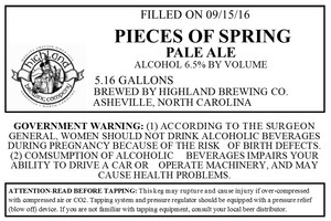 Highland Brewing Co. Pieces Of Spring