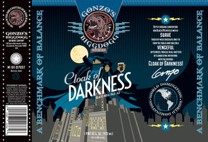 Gonzo's Biggdogg Brewing Cloak Of Darkness Black India Pale Ale October 2016