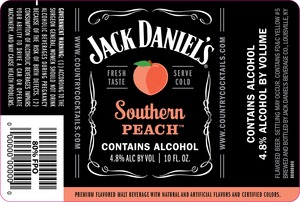 Jack Daniel's Country Cocktails Southern Peach