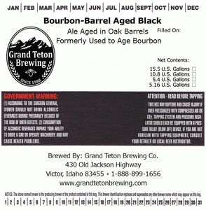 Grand Teton Brewing Company Bourbon-barrel Aged Black October 2016