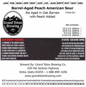 Grand Teton Brewing Company Barrel-aged Peach American Sour