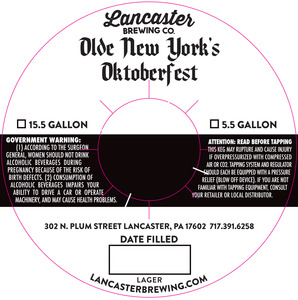 Lancaster Brewing Co. Olde New York's Oktoberfest October 2016