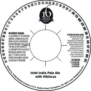 16 Mile Brewing Company, Inc Inlet India Pale Ale With Hibiscus October 2016