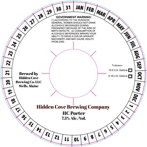 Hidden Cove Brewing Co. Hc Porter October 2016