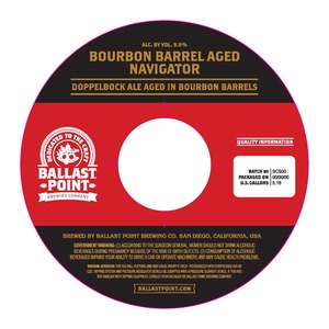 Ballast Point Bourbon Barrel Aged Navigator October 2016