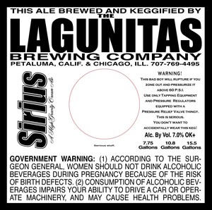 The Lagunitas Brewing Company Sirius October 2016