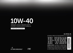Hi-wire Brewing 10w-40 Imperial Stout