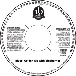 16 Mile Brewing Company Blues' Golden Ale With Blueberries November 2016