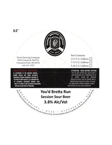 You'd Bretta Run Session Sour Beer November 2016