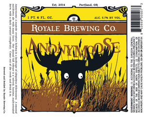 Royale Brewing Co Anonymoose Brown Ale October 2016