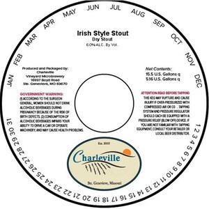 Charleville Irish Style Stout October 2016