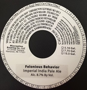 Felonious Behavior October 2016
