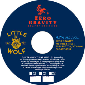 Zero Gravity Little Wolf Pale Ale October 2016
