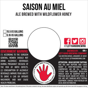 Left Hand Brewing Company Saison Au Miel October 2016